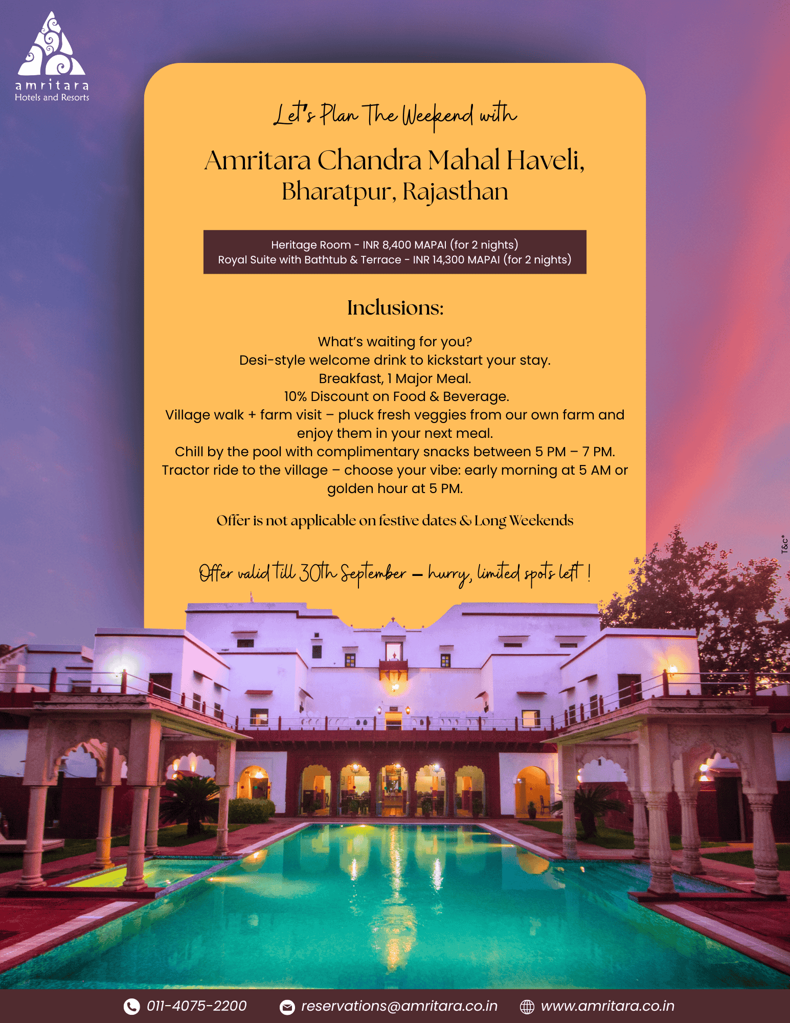 Plan your weekend getaway in Bharatpur